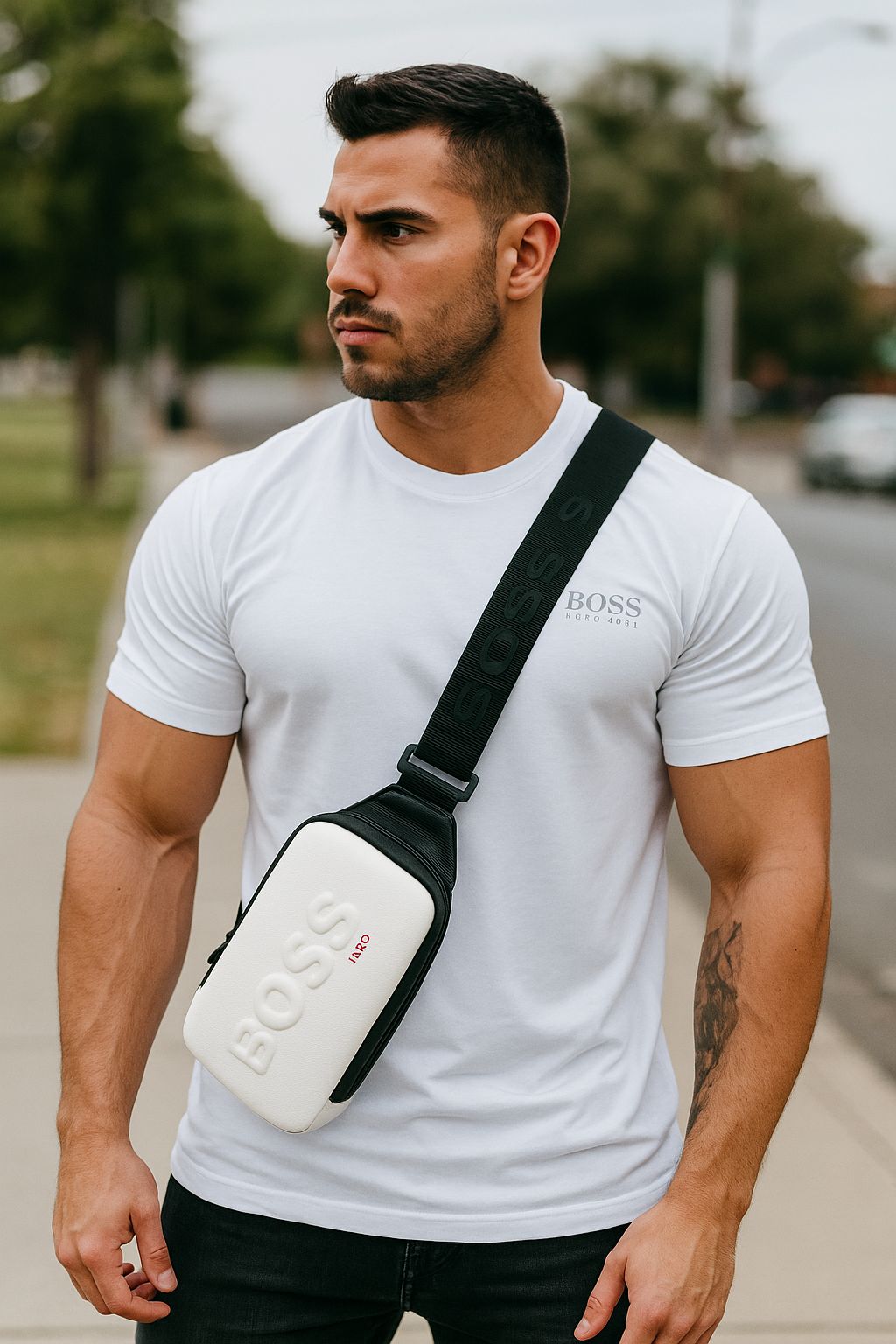 Vista 10 de DUO PERCHERO Y CAMISETA BOSS - COLOR PERCHERO: NEGRO, TALLA CAMISETA: S